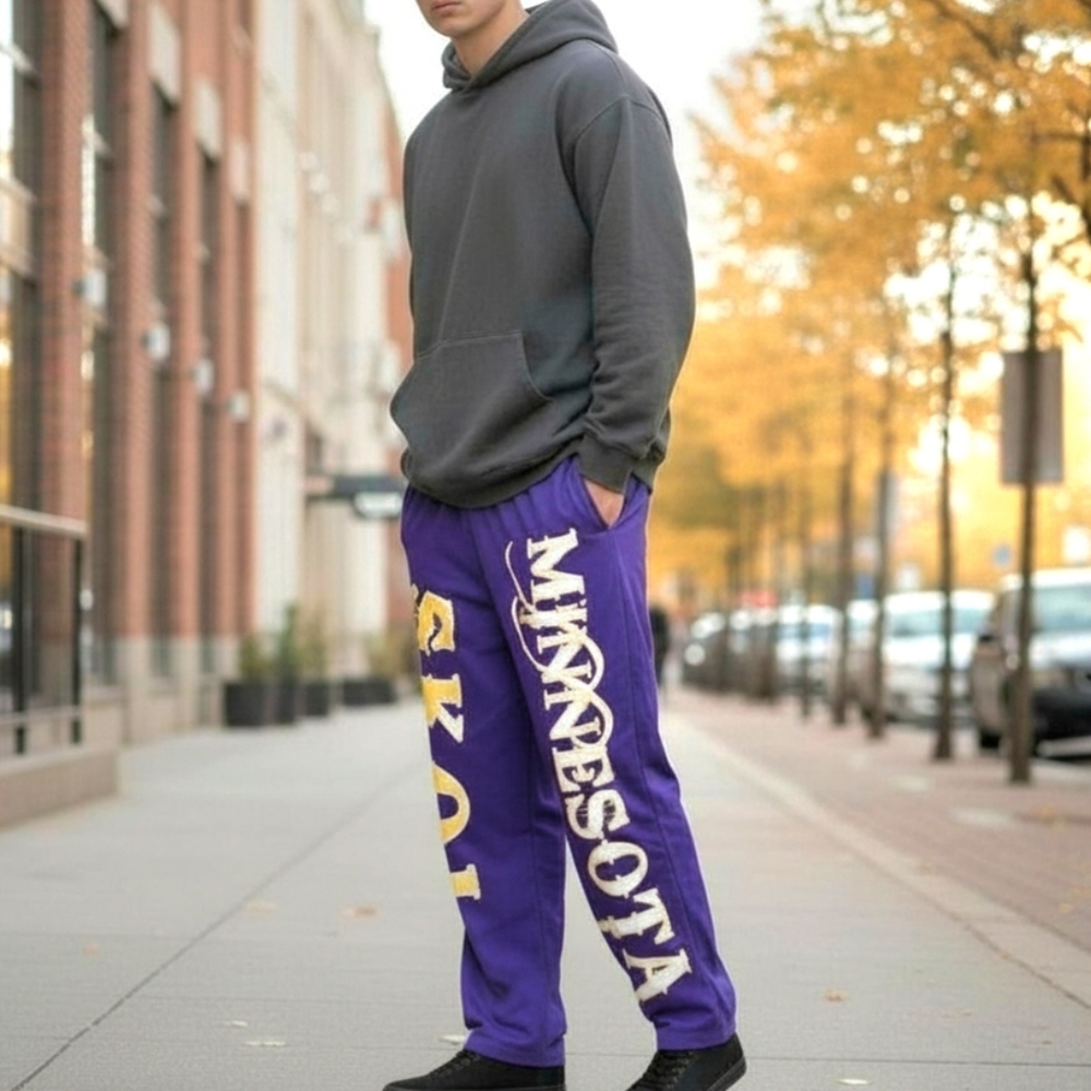 Minnesota Vikings Skol Lounge Pants Purple Brief Insanity Relaxed Athleisure / L